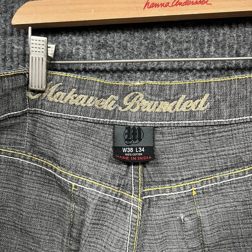 Vintage Makaveli Branded Jeans‎ Mens 38x34 Black Baggy 90s Tupac Hip Hop Street